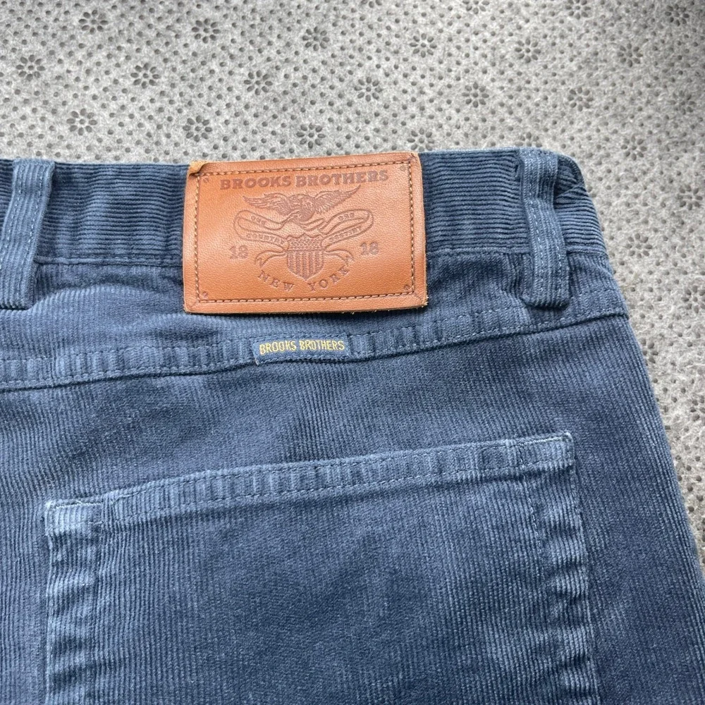Bundle 2 Brooks Brothers Slim Fit Corduroy Pants Blue Cream Mens 38x30 Stretch